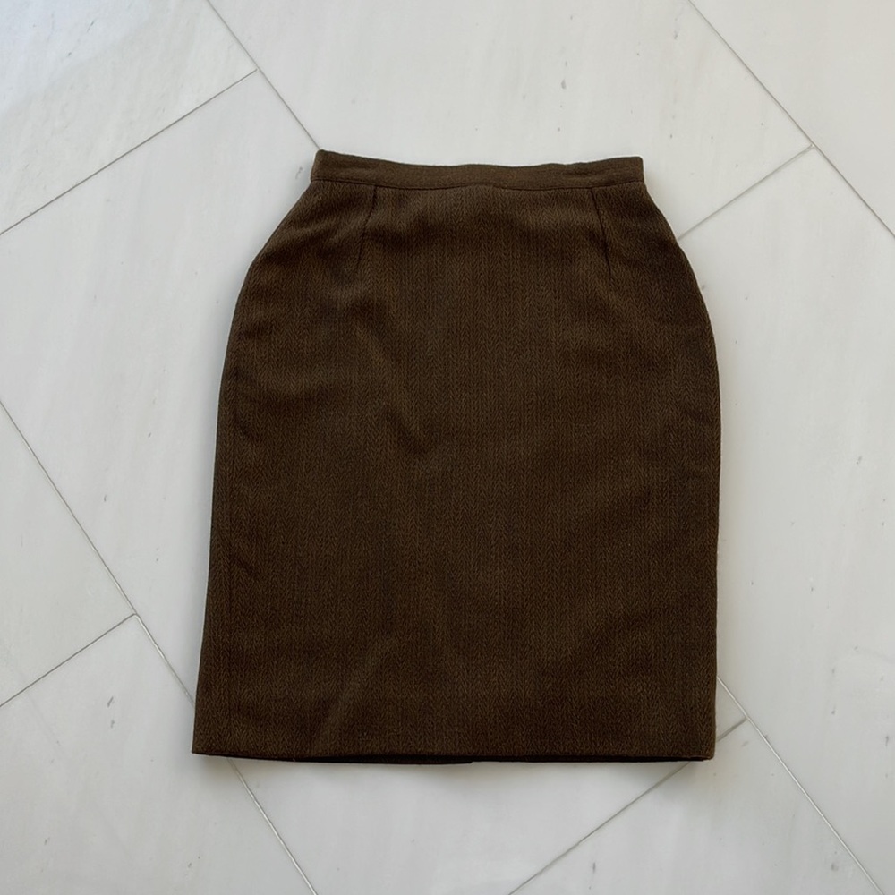 Giorgio Armani Brown Wool Skirt